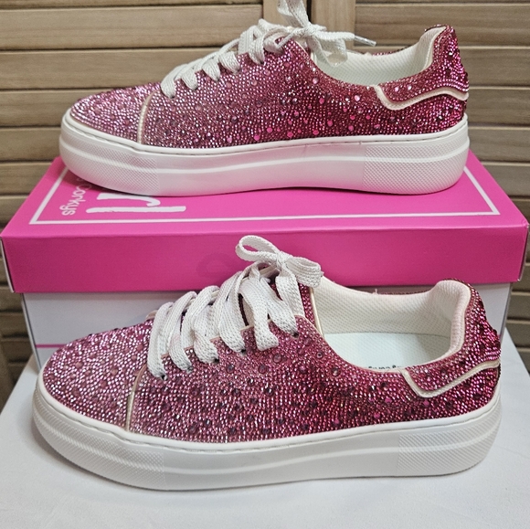 Pink Sparkle Sneakers - Picture 2 of 4